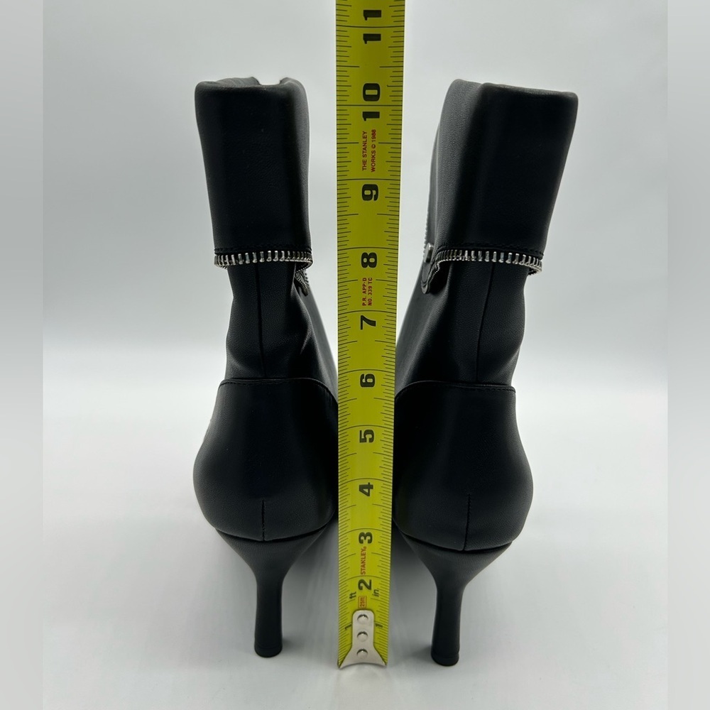 A New Day Black Buckle Pointed-Toe Stiletto Ankle Boots | Vegan | 7.5 NWB - Picture 8 of 11